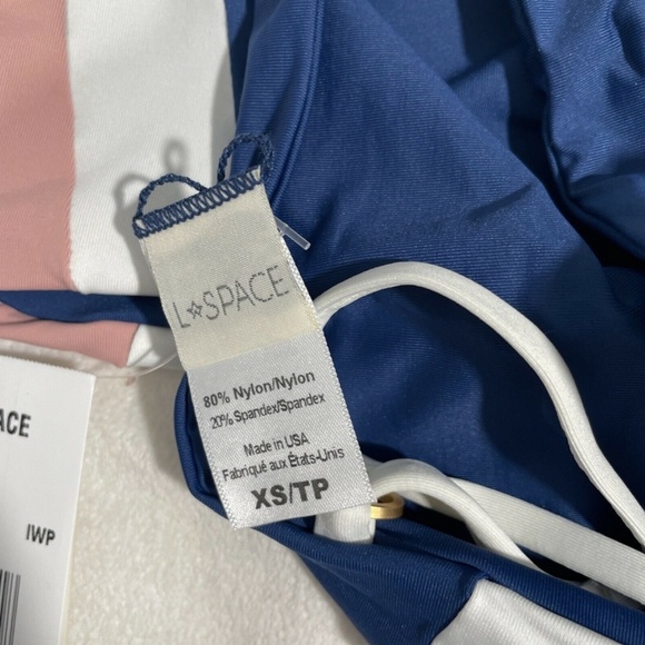 NWT‎ L Space [ SZ XS ] Rebel Bandeau Bikini Top Indigo Primrose Blue - Picture 10 of 12